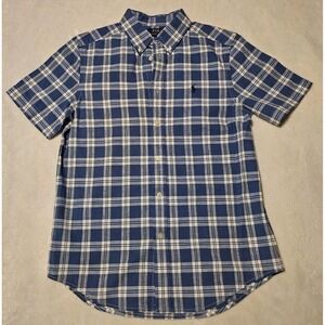 Polo Ralph Lauren NWT Boys L (14-16) Short Sleeve Blue Plaid Button Up Shirt